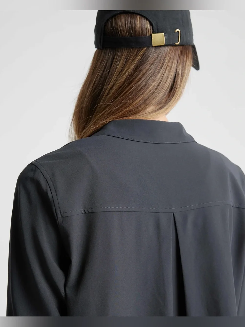 Quince Gray Performance Tech Blouse